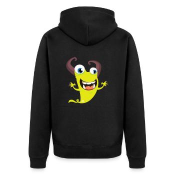 Monstaa Originaals Monster #8 - Unisex Premium Bio Zip Hoodie - Schwarz - Hinten - Nico (187cm)