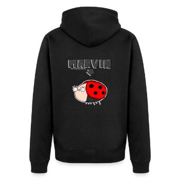 Marvin - Premium Longsleeve - Women - Unisex Premium Organic Zip Hoodie - black - Back - Nico (187cm)