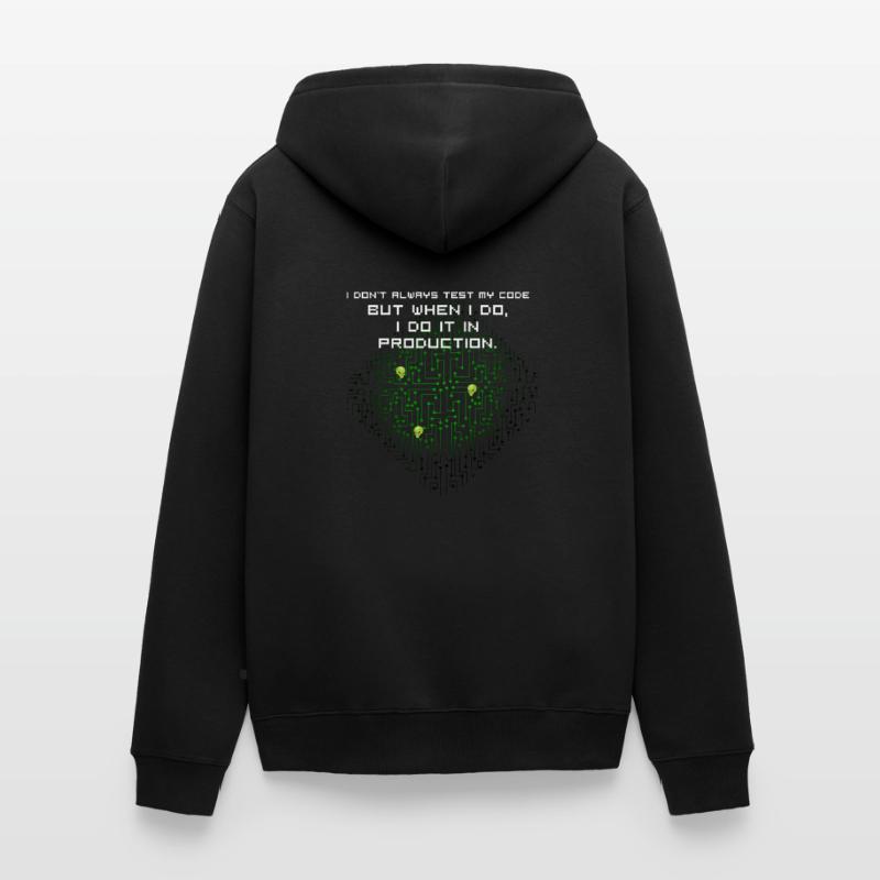 test code nerd joke spruch pc programmierer geek i Unisex Premium Bio Zip Hoodie