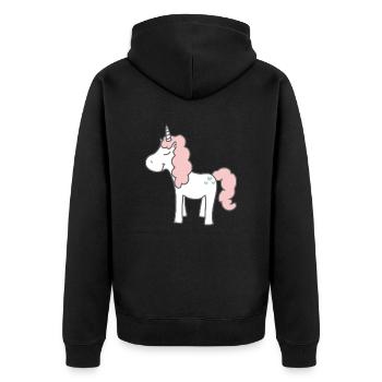 Licorne douce - Veste à capuche bio Premium Unisexe - noir - Dos - Nico (187cm)