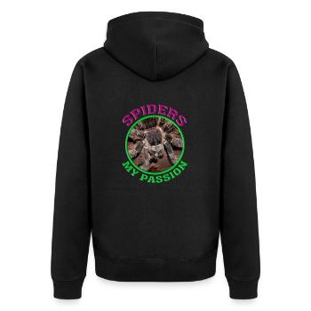 Spinnen / Vogelspinne / Spider / Tarantula - Unisex Premium Bio Zip Hoodie - Schwarz - Hinten - Nico (187cm)