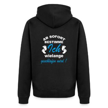Baby Sprüche Schlafen Babykleidung Geschenk - Unisex Premium Bio Zip Hoodie - Schwarz - Hinten - Nico (187cm)