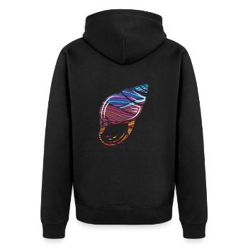 Meereswellen mit Farben - Unisex Premium Bio Zip Hoodie - Schwarz - Hinten - Nico (187cm)