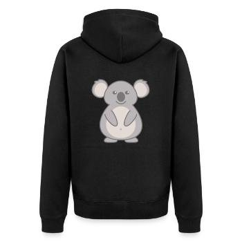 Koala - Unisex Premium Bio Zip Hoodie - Schwarz - Hinten - Nico (187cm)