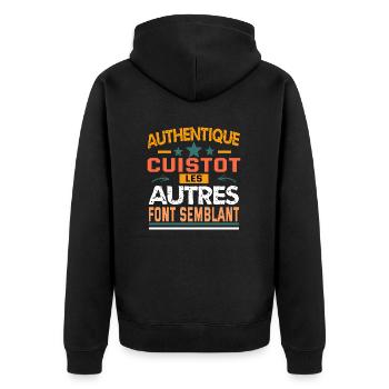 authentique cuistot - Veste à capuche bio Premium Unisexe - noir - Dos - Nico (187cm)