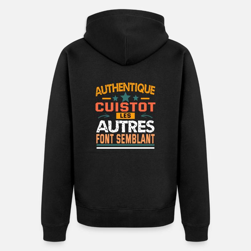 authentique cuistot - Veste à capuche bio Premium Unisexe - noir