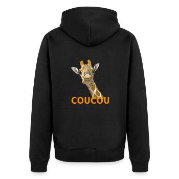 Girafe Coucou - Veste à capuche bio Premium Unisexe - noir - Dos - Nico (187cm)
