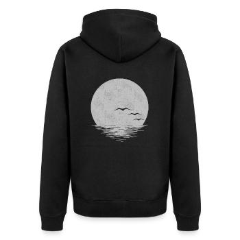 Lune - Veste à capuche bio Premium Unisexe - noir - Dos - Nico (187cm)