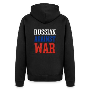Russe contre la guerre - Veste à capuche bio Premium Unisexe - noir - Dos - Nico (187cm)