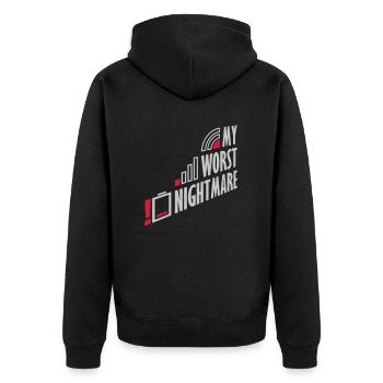 Drôle mon pire cauchemar - Veste à capuche bio Premium Unisexe - noir - Dos - Nico (187cm)