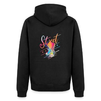 Street - Unisex Premium Organic Zip Hoodie - black - Back - Nico (187cm)