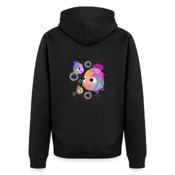 Colorful Fishes - Unisex Premium Organic Zip Hoodie - black - Back - Nico (187cm)