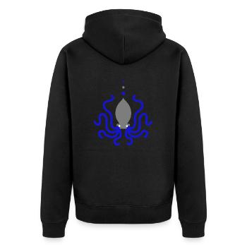 Octopus Octopus Blue Grey Animation - Unisex Premium Organic Zip Hoodie - black - Back - Nico (187cm)