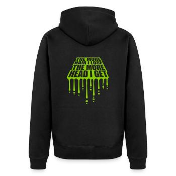 J’ai plus de tête - Veste à capuche bio Premium Unisexe - noir - Dos - Nico (187cm)