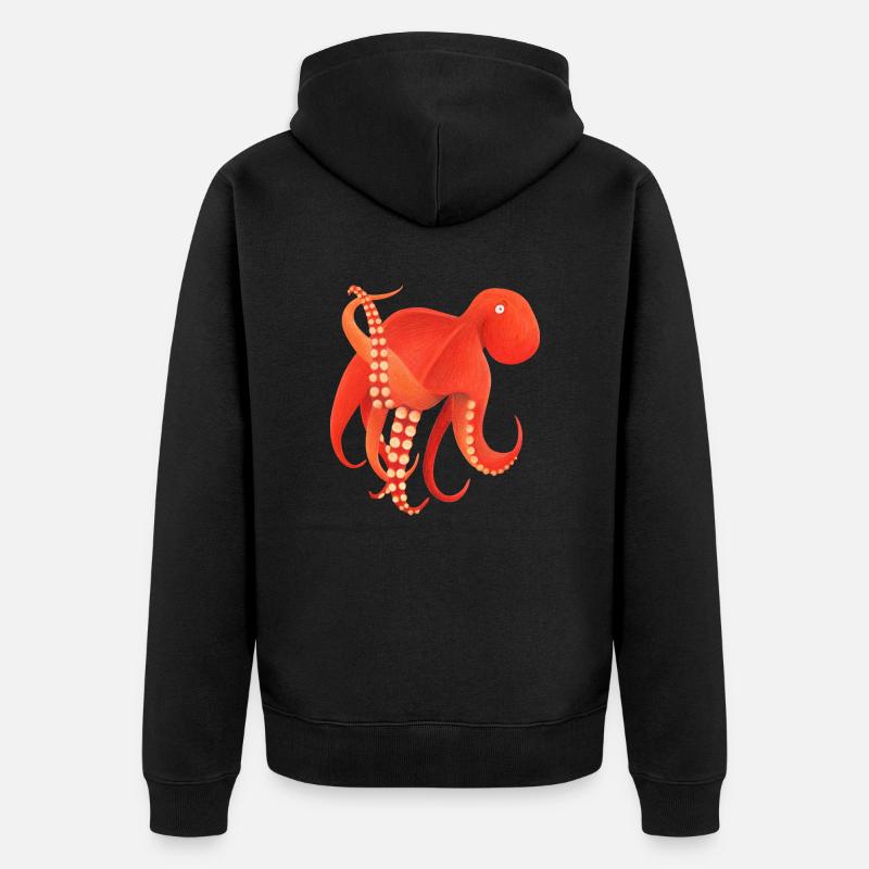 Pieuvres géantes - Veste à capuche bio Premium Unisexe - noir