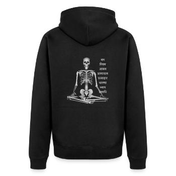 8 MEMBRES DE YOGA - Veste à capuche bio Premium Unisexe - noir - Dos - Nico (187cm)