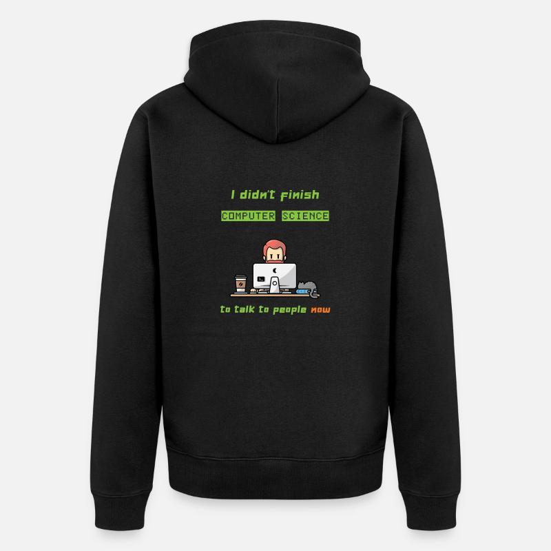 IT specialist, computer science - Ekologiczna rozpinana bluza z kapturem Premium unisex - czarny