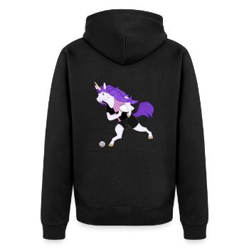 Ruggers Unicorn - Unisex Premium Organic Zip Hoodie - black - Back - Nico (187cm)