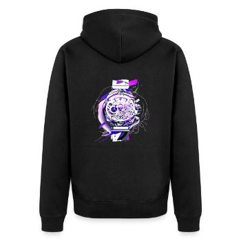 Men's watch as chronograph for the watch collector - Unisex Premium Organic Zip Hoodie - black - Back - Nico (187cm)