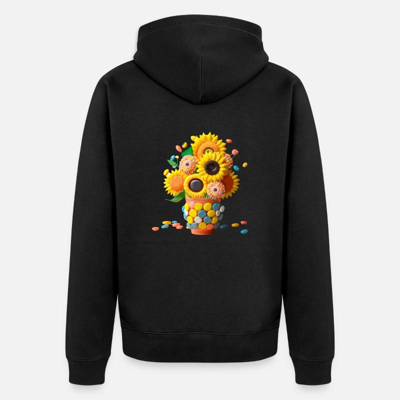 Le bouquet de tournesols - Veste à capuche bio Premium Unisexe - noir