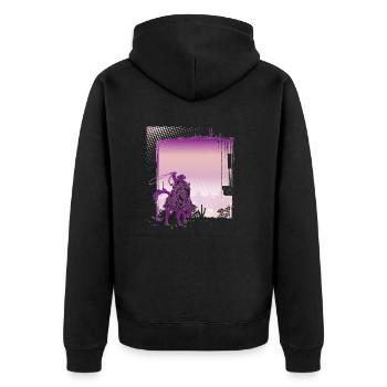 Cowboy Funny Cowboy Hat Wild Western Country - Unisex Premium Organic Zip Hoodie - black - Back - Nico (187cm)