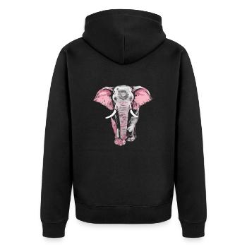 Hako l éléphant - Veste à capuche bio Premium Unisexe - noir - Dos - Nico (187cm)