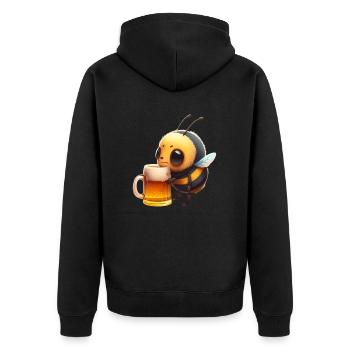 La petite abeille boit une grosse bière - Veste à capuche bio Premium Unisexe - noir - Dos - Nico (187cm)