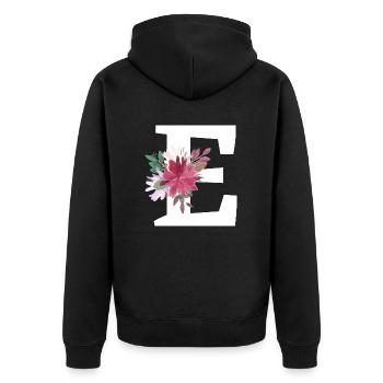 Blumenbrief - Unisex Premium Bio Zip Hoodie - Schwarz - Hinten - Nico (187cm)