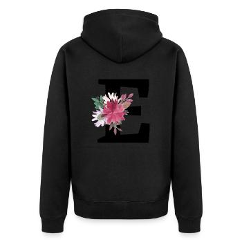 Blumenbrief - Unisex Premium Bio Zip Hoodie - Schwarz - Hinten - Nico (187cm)