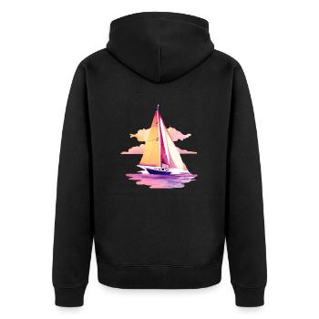 Sailing Sailing Sailing Sailing Sailboat - Unisex Premium Organic Zip Hoodie - black - Back - Nico (187cm)