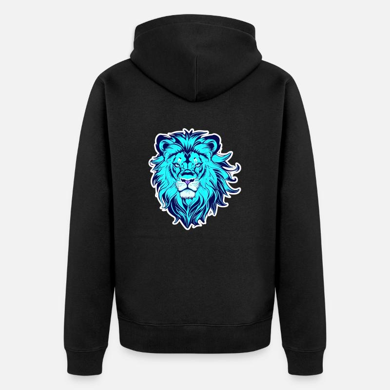 Geist eines Löwen - Unisex Premium Bio Zip Hoodie - Schwarz