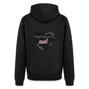 Mother's Day Heart 3 - Unisex Premium Organic Zip Hoodie - black - Back - Nico (187cm)