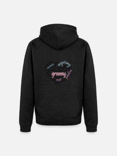 Mother's Day Heart 6 - Unisex Premium Organic Zip Hoodie - black