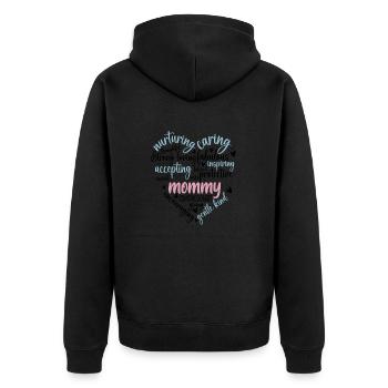 Mother's Day Heart 2 - Unisex Premium Organic Zip Hoodie - black - Back - Nico (187cm)