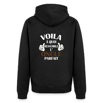 L'oncle parfait - cadeau idéal pour oncle parfait - Veste à capuche bio Premium Unisexe - noir - Dos - Nico (187cm)