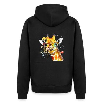 Elsy la girafe - Veste à capuche bio Premium Unisexe - noir - Dos - Nico (187cm)