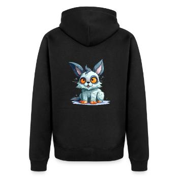 Blougo le streum - Unisex Premium Organic Zip Hoodie - black - Back - Nico (187cm)