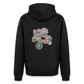 Empathy Vibes - Unisex Premium Organic Zip Hoodie - black - Back - Nico (187cm)