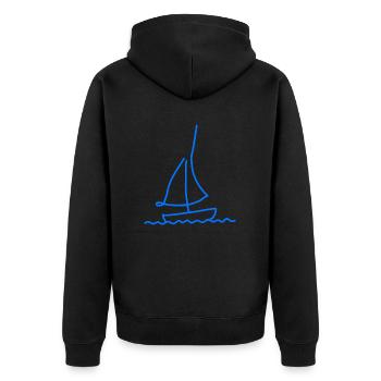 Sailboat Sailing Gift Illustration - Unisex Premium Organic Zip Hoodie - black - Back - Nico (187cm)