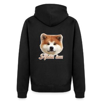 Akita Inu - Unisex Premium Bio Zip Hoodie - Schwarz - Hinten - Nico (187cm)