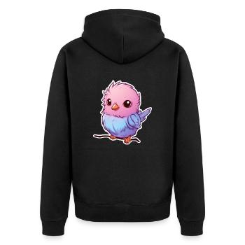 cute bird - Unisex Premium Organic Zip Hoodie - black - Back - Nico (187cm)