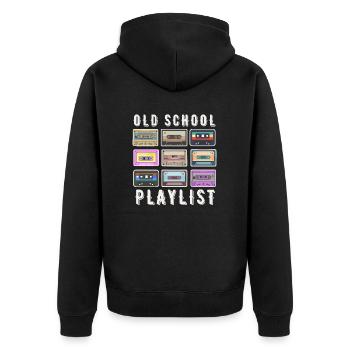 OLD SCHOOL PLAYLIST - Veste à capuche bio Premium Unisexe - noir - Dos - Nico (187cm)
