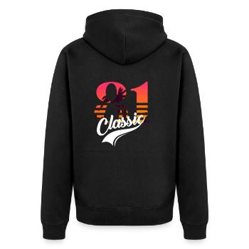 Vintage 1981-81st Birthday - Unisex Premium Organic Zip Hoodie - black - Back - Nico (187cm)