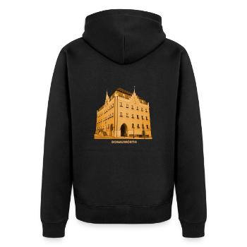 Donauwörth Rathaus Schwaben Donau Ries Bayern - Unisex Premium Bio Zip Hoodie - Schwarz - Hinten - Nico (187cm)