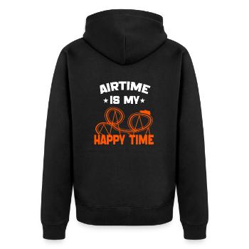 Airtime is My Happy Time Funny Roller Coaster - Unisex Premium Organic Zip Hoodie - black - Back - Nico (187cm)