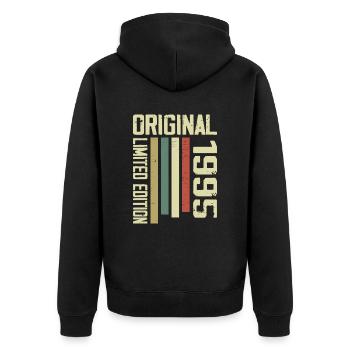 Retro 1995 Vintage 1995 29th Anniversary Gift - Unisex Premium Organic Zip Hoodie - black - Back - Nico (187cm)