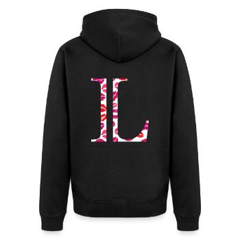 Lettre l bisous - Veste à capuche bio Premium Unisexe - noir - Dos - Nico (187cm)
