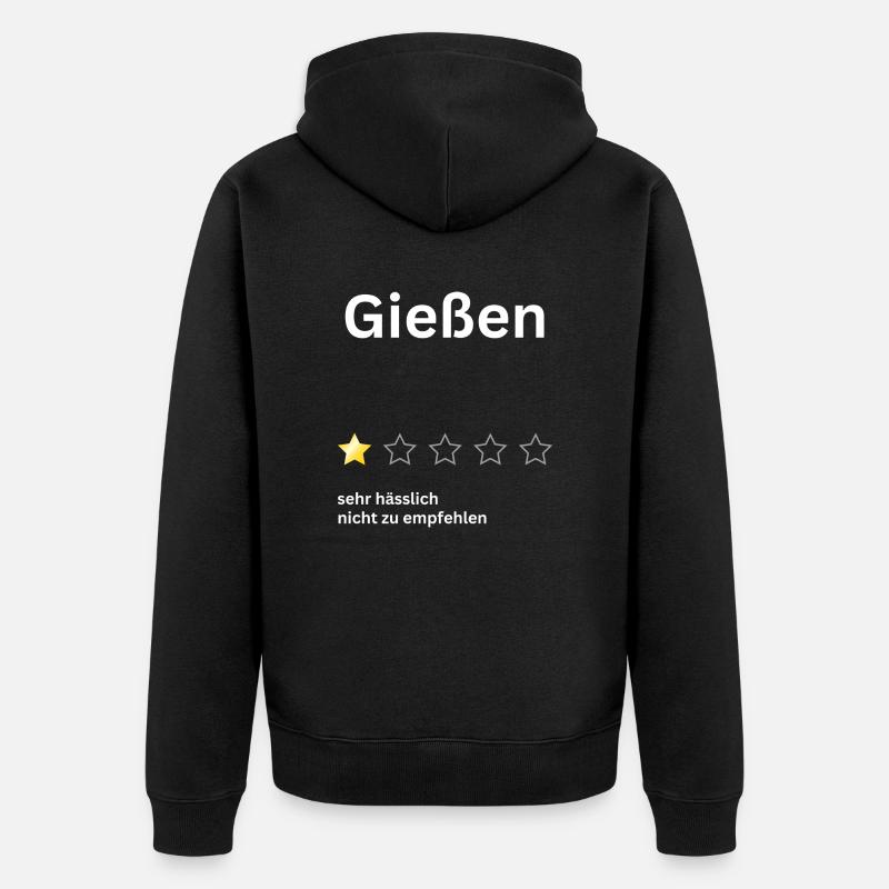 Gießen 1star - Unisex Premium Bio Zip Hoodie - Schwarz