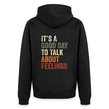 Its A Good Day to Talk About Feeling Mental Health - Veste à capuche bio Premium Unisexe - noir - Dos - Nico (187cm)