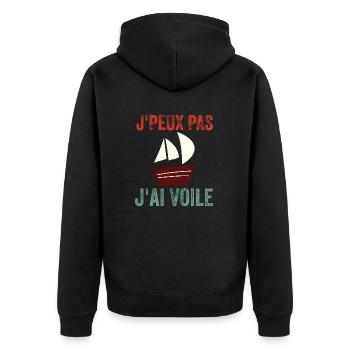 J'peux pas j'ai voile - Veste à capuche bio Premium Unisexe - noir - Dos - Nico (187cm)